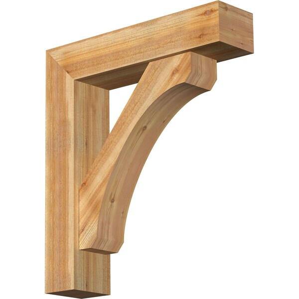 Ekena Millwork Legacy Block Rough Sawn Bracket w/ Offset Brace, Western Red Cedar, 8"W x 34"D x 38"H BKT0806X34X38LEC05RWR - main